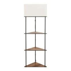 Dunelm Fulton Corner Shelved Floor Lamp Rustic Pine -Home Lighting 30802424 alt04