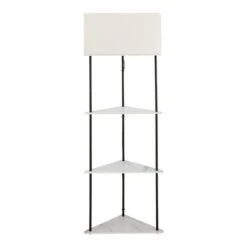 Dunelm Aiko Corner Shelved Floor Lamp Black And Faux Marble -Home Lighting 30802426 alt04