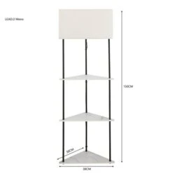 Dunelm Aiko Corner Shelved Floor Lamp Black And Faux Marble -Home Lighting 30802426 alt05