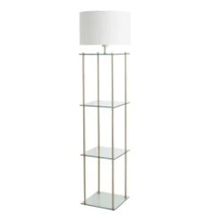 Dunelm Wendell Glass Shelved Floor Lamp -Home Lighting 30802429 alt04