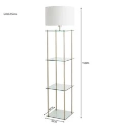 Dunelm Wendell Glass Shelved Floor Lamp -Home Lighting 30802429 alt05