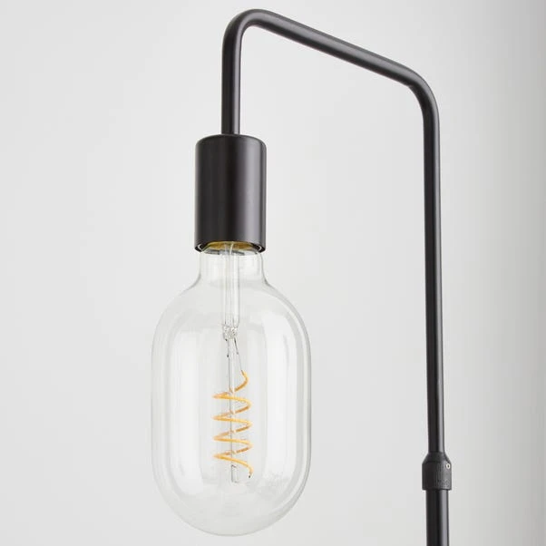 Dunelm Aubrey Exposed Bulb Floor Lamp With Table Black 4 Dunelm Aubrey Exposed Bulb Floor Lamp With Table Black - Image 4