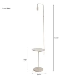 Dunelm Aubrey Exposed Bulb Floor Lamp With Table Grey -Home Lighting 30802435 alt05
