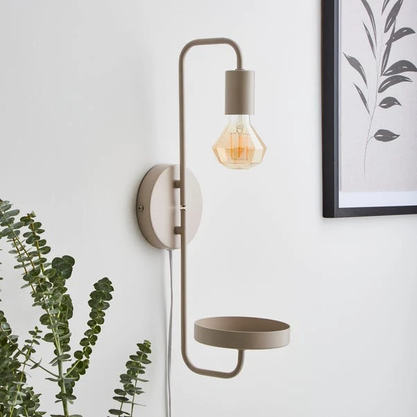 Dunelm Aubrey Exposed Bulb Shelf Wall Light 2 Dunelm Aubrey Exposed Bulb Shelf Wall Light - Image 2