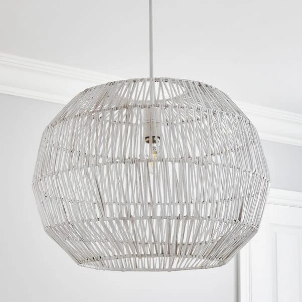 Dunelm Wicker Woven Easy Fit Pendant White 2 Dunelm Wicker Woven Easy Fit Pendant White - Image 2