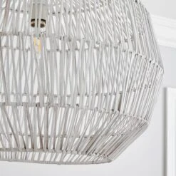 Dunelm Wicker Woven Easy Fit Pendant White 7 Dunelm Wicker Woven Easy Fit Pendant White -Home Lighting 30808830 alt02