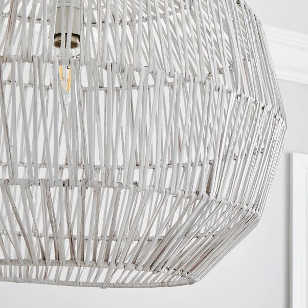 Dunelm Wicker Woven Easy Fit Pendant White 3 Dunelm Wicker Woven Easy Fit Pendant White - Image 3