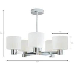 Dunelm Erin Frosted 5 Light Ceiling Fitting -Home Lighting 30818152 alt05