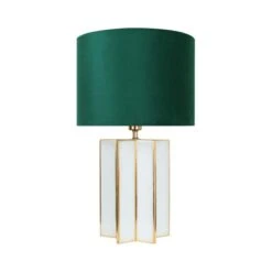 Dunelm Virgo Green Star Glass Table Lamp -Home Lighting 30818155 alt02