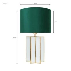 Dunelm Virgo Green Star Glass Table Lamp -Home Lighting 30818155 alt03