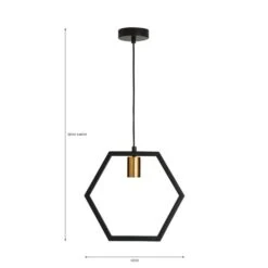 Dunelm Hexa 1 Light Ceiling Fitting -Home Lighting 30818432 alt07