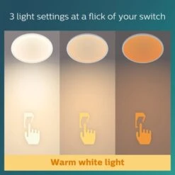Philips Superslim Integrated LED Ceiling Light, Warm White -Home Lighting 30838286 alt03