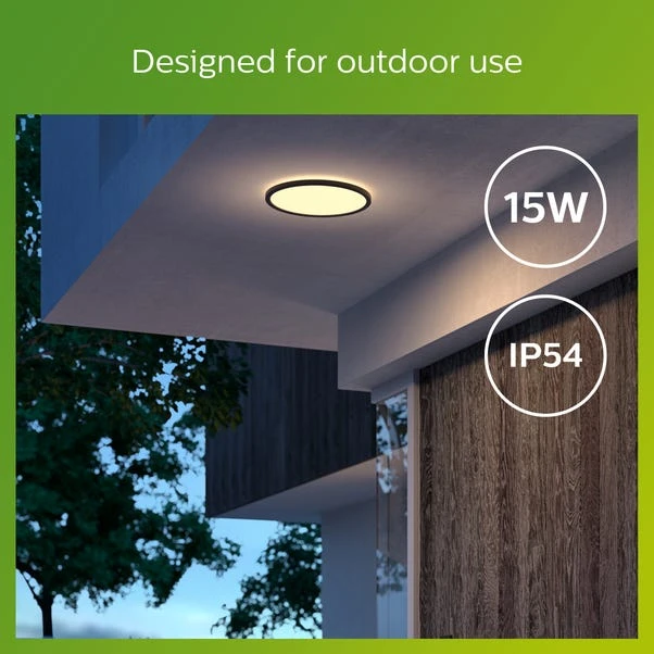 Philips Superslim Integrated LED Outdoor Ceiling Light, Warm White 6 Philips Superslim Integrated LED Outdoor Ceiling Light, Warm White - Image 6
