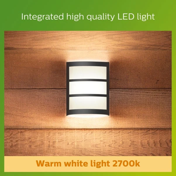 Philips Python Integrated LED Outdoor Wall Light, Warm White 5 Philips Python Integrated LED Outdoor Wall Light, Warm White - Image 5