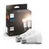 Philips HUE Smart 9.5 Watt ES LED Dimmable GLS Bulb 2 Pack