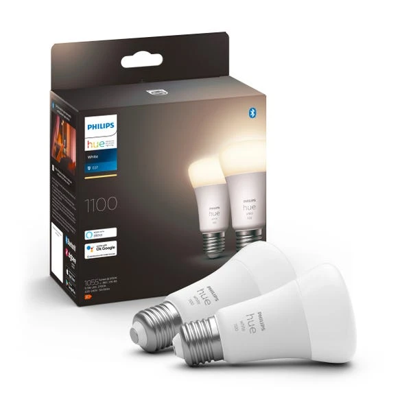 Philips HUE Smart 9.5 Watt ES LED Dimmable GLS Bulb 2 Pack 1 Philips HUE Smart 9.5 Watt ES LED Dimmable GLS Bulb 2 Pack