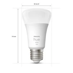 Philips HUE Smart 9.5 Watt ES LED Dimmable GLS Bulb 2 Pack 5 Philips HUE Smart 9.5 Watt ES LED Dimmable GLS Bulb 2 Pack -Home Lighting 30838351 alt02