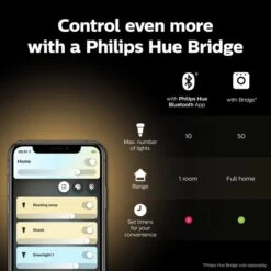 Philips HUE Smart 5.7 Watt SES LED Dimmable Luster Bulb 2 Pack -Home Lighting 30838354 alt05