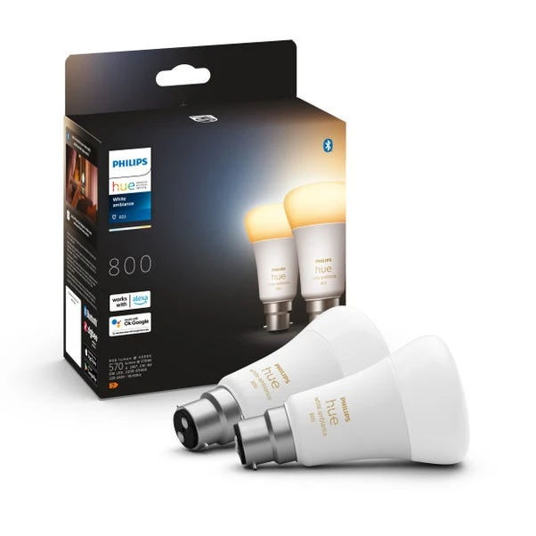 Philips HUE Smart 6 Watt BC LED Dimmable GLS Bulb 2 Pack 1 Philips HUE Smart 6 Watt BC LED Dimmable GLS Bulb 2 Pack