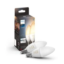 Philips HUE Smart 4 Watt SES LED Tunable Luster Bulb 2 Pack