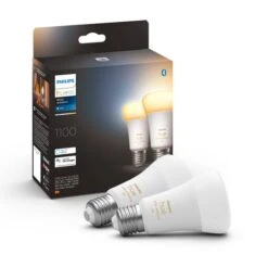 Philips HUE Smart 8 Watt ES LED Tunable GLS Bulb 2 Pack