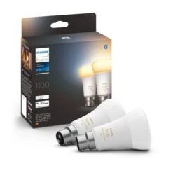 Philips HUE Smart 8 Watt BC LED Tunable GLS Bulb 2 Pack