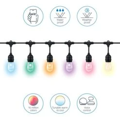WiZ Connected WiZ 48ft Smart Ambient Outdoor String Lights -Home Lighting 30838383 alt03