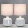 Dunelm Oslo Set Of 2 Ceramic Dove Grey Table Lamp